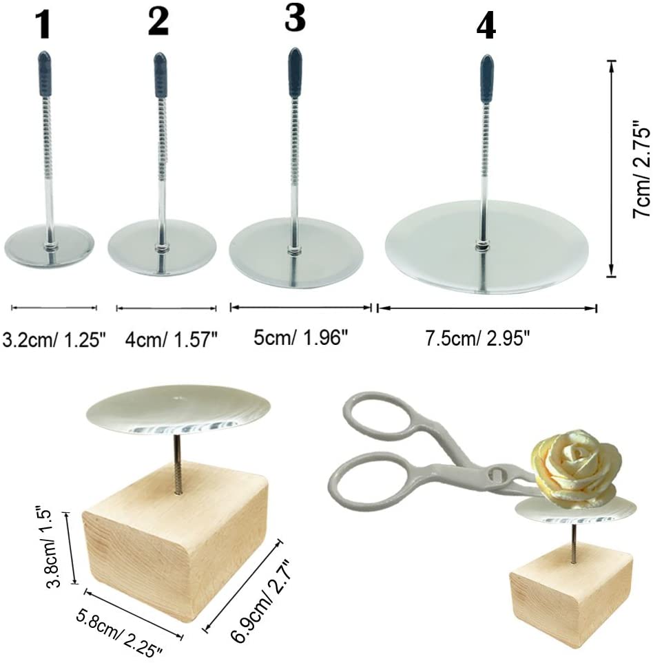 Bộ 4 giá đỡ hoa trang trí bánh kem bằng thép không gỉ 304