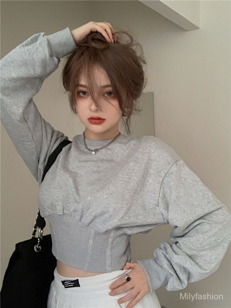 💕Milyfashion Ladies grey color sweatshirt High Waist | BigBuy360 - bigbuy360.vn