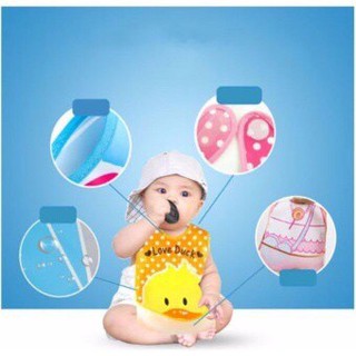 Yếm Ăn Dặm Cho Bé HAPPY BEAR - Yếm Ăn Có Máng in Hình Ngộ Nghĩnh