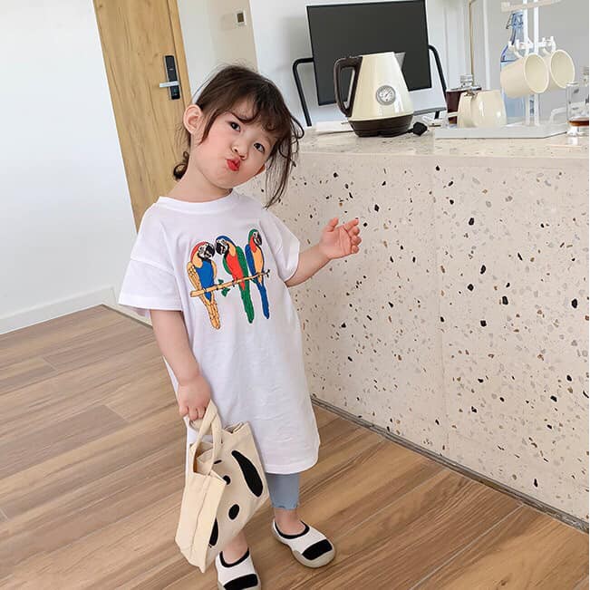 Váy dáng xuông Hàn Quốc cho bé