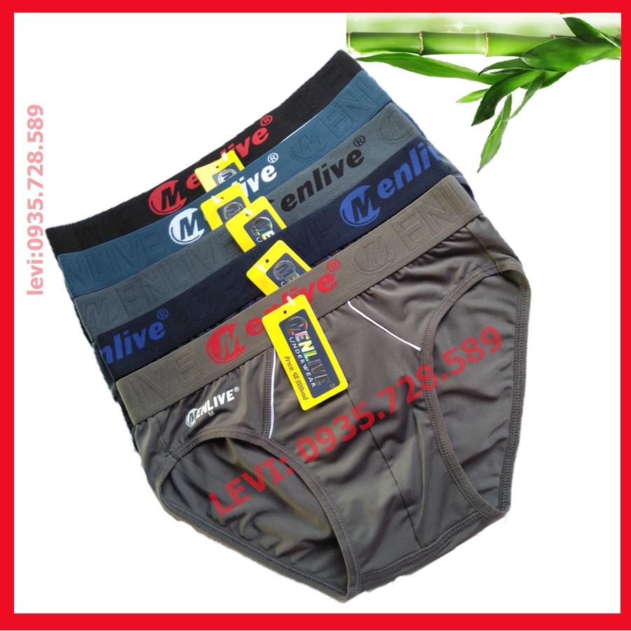 [03 Quần] Combo 03 Quần lót nam Menlive bản lớn chất thun lạnh cao cấp- co giản 4 chiều- kháng khuẩn - thấm hút mồ hôi