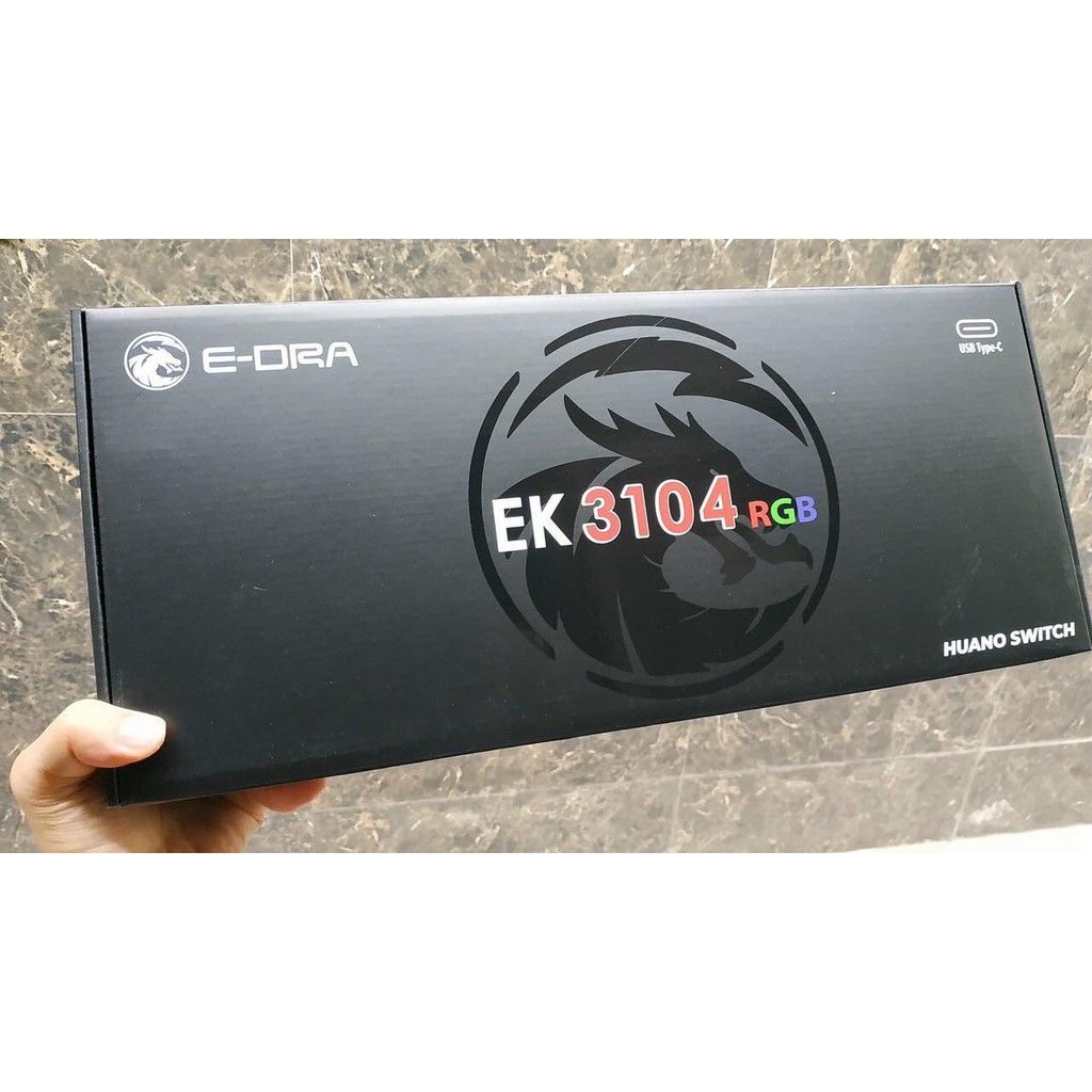 Bàn phím cơ EDRA EK3104 RGB - Huano Switch Version 2021 - Màu đen - Blue/Brown/Red Sw - Cam kết chính hãng - B.H 2Năm | BigBuy360 - bigbuy360.vn