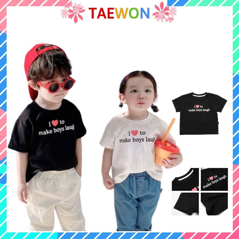 Áo thun bé trai Hàn Quốc xuất xịn trẻ em bé gái chất cotton đẹp từ 8 đến 22 Kg Taewon Kids AT03