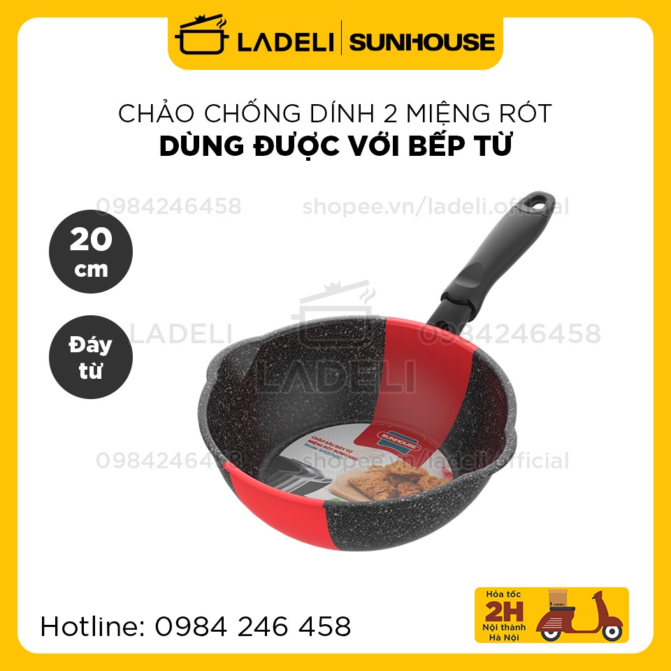 Chảo sâu lòng đáy từ miệng rót SUNHOUSE SHS20MRD size 20cm