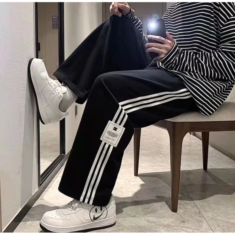 Quần Dài Thể Thao Nam Sọc quần ống suông Ca Rô Phong Cách Hàn Quốc quần dài Sọc unisex thời trang quần jogger ống rộng
