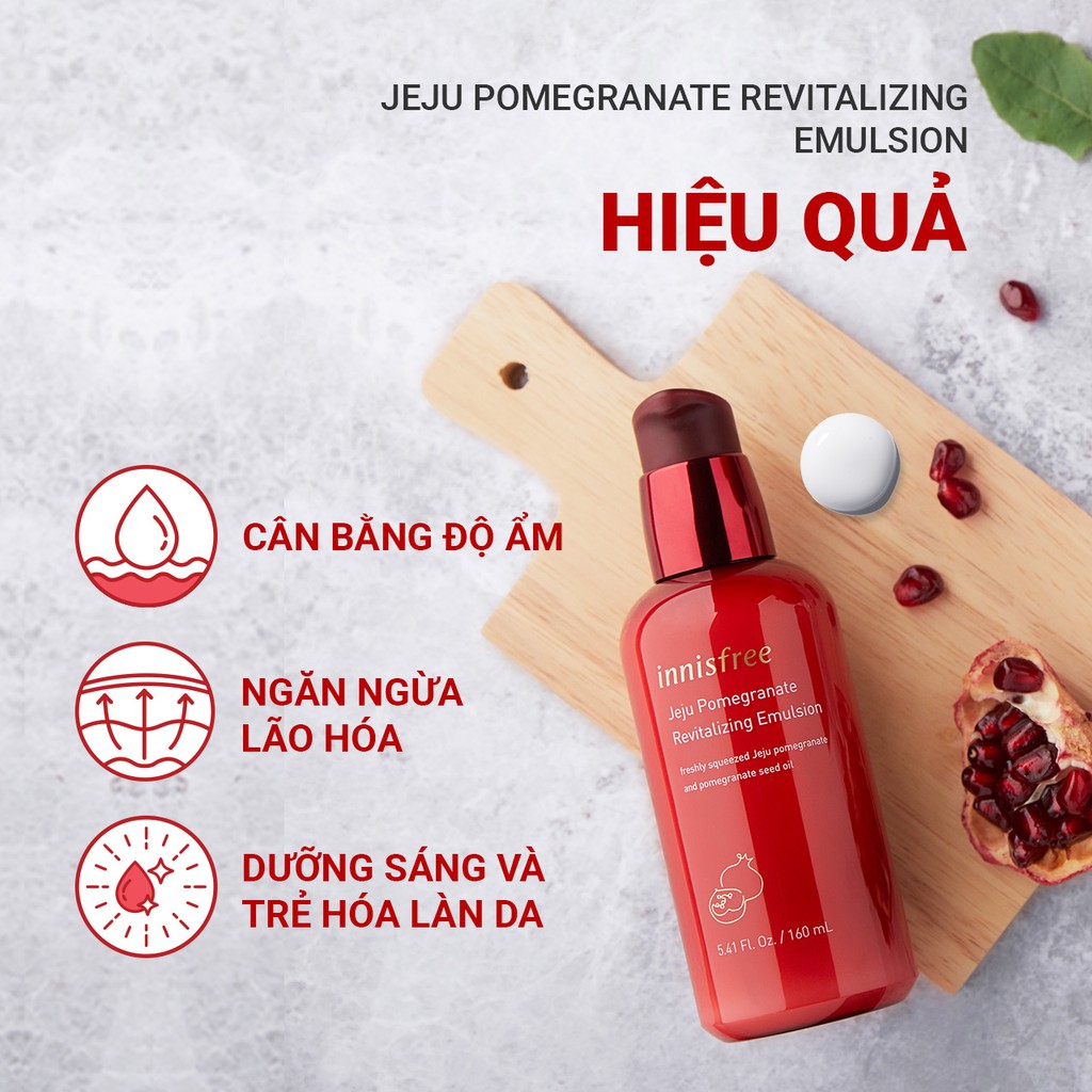 Sữa dưỡng ngăn ngừa lão hóa từ lựu innisfree Jeju Pomegranate Revitalizing Emulsion 160ml