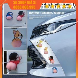 Set 2 miếng silicon chống va đập hình mông sticker dán chống va đập -Miếng chặn cửa nhà/ô tô/dán lưng điện thoại ngộ ngh