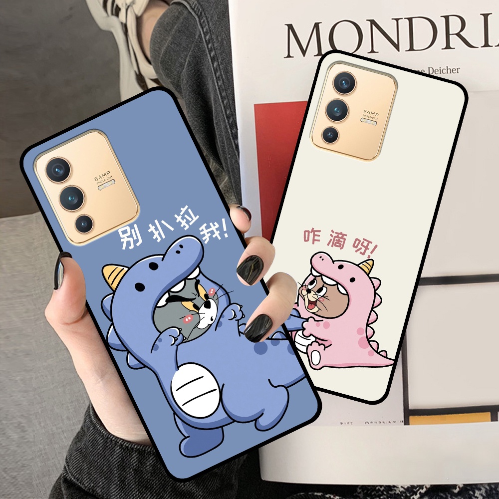 Ốp Vivo V23 5G in hình cặp đôi doremon, hổ, khủng long dễ thương