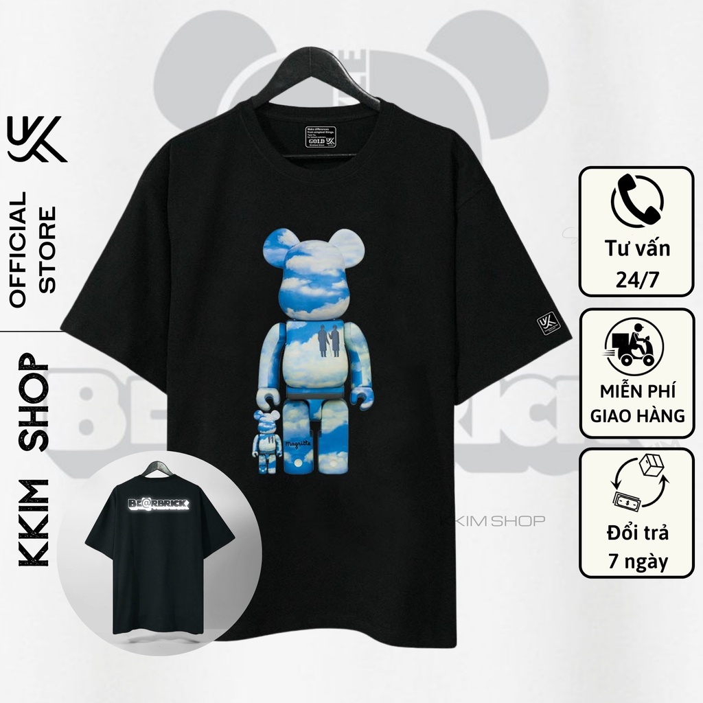 Áo Thun Tay Lỡ BearBrick, Áo phông unisex Form rộng Oversize, chất liệu Cotton. KKIMSHOP