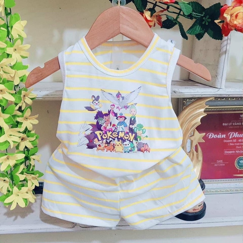 Bộ quần áo 3 lỗ cho bé trai bé gái - Bộ quần áo trẻ em cotton thun cho bé 7-18kg họa tiết đáng yêu từ 1 2 3 4 5 6 tuổi