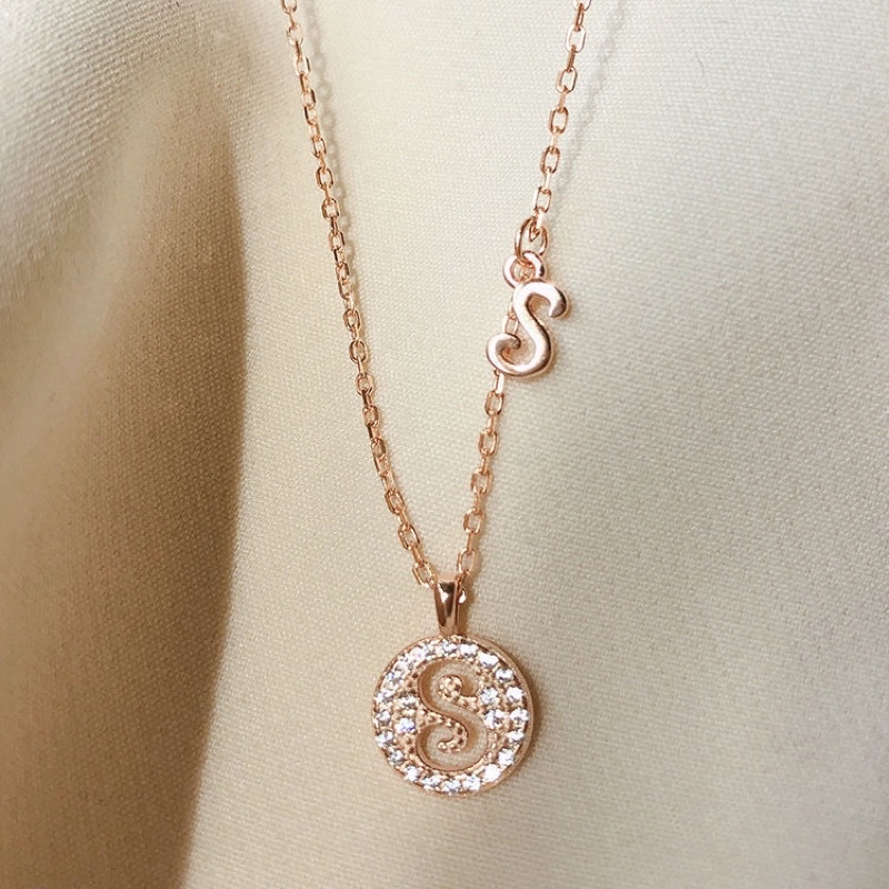 Vòng cổ bạc 925 nữ , dây chuyền mặt chữ X,L,Y,T,M,H,S CHILLEE