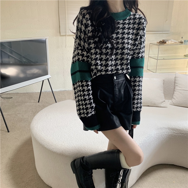 QADCOL Áo sweater dài tay phối màu tương phản thiết kế mới năng động thời trang