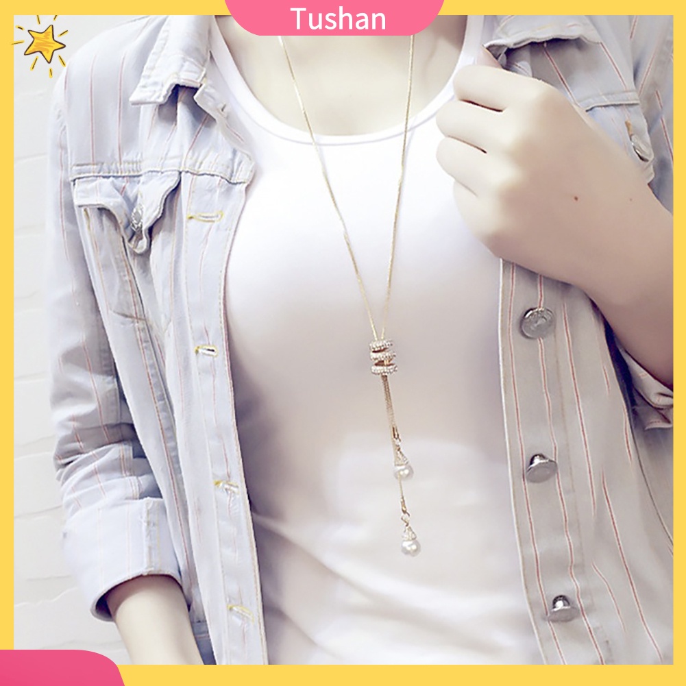 Dây chuyền nữ mặt ngọc trai giả đính kim cương nhân tạo thời trang