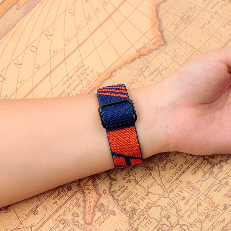 Dây Đeo Đồng Hồ Dạng Trượt Bằng Nylon Co Giãn Cho iwatch7 Series 6/5/4/3/SE 41mm45mm Apple Watch 40mm44mm Apple Watch 6 5 4 SE