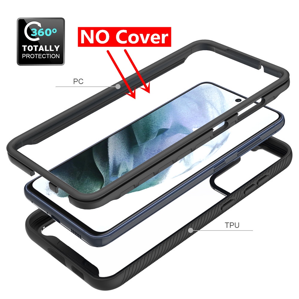 Full Body Double Protective Phone Case For Samsung Galaxy S22 Ultra S21 FE S20 Plus Note 9 20 10 Lite A21S A51 A71 A31 Luxury Hybrid Armor Soft Edge Silicone Hard Transparent Back Cover
