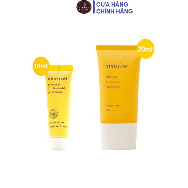 Kem Chống Nắng Innisfree Intensive Triple Shield Sunscreen SPF 50+ PA++++ 10ml và 20ml