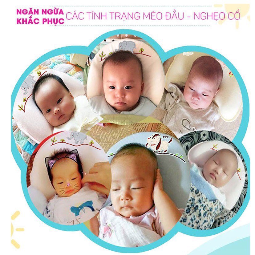 GỐI CAO SU NON CHÍNH HÃNG - CHỐNG BẸP ĐẦU + CHỐNG MÉO ĐẦU CHO BÉ