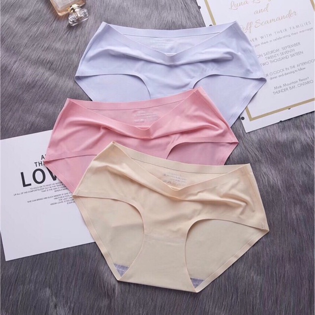 RẺ NHẤT: Quần lót nữ thun lạnh dễ thương sexy không đường may không gân màu da màu hồng | BigBuy360 - bigbuy360.vn