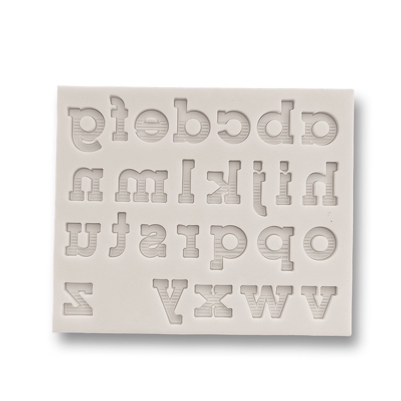 bộ khuôn silicon chữ số in hoa trang trí bánh