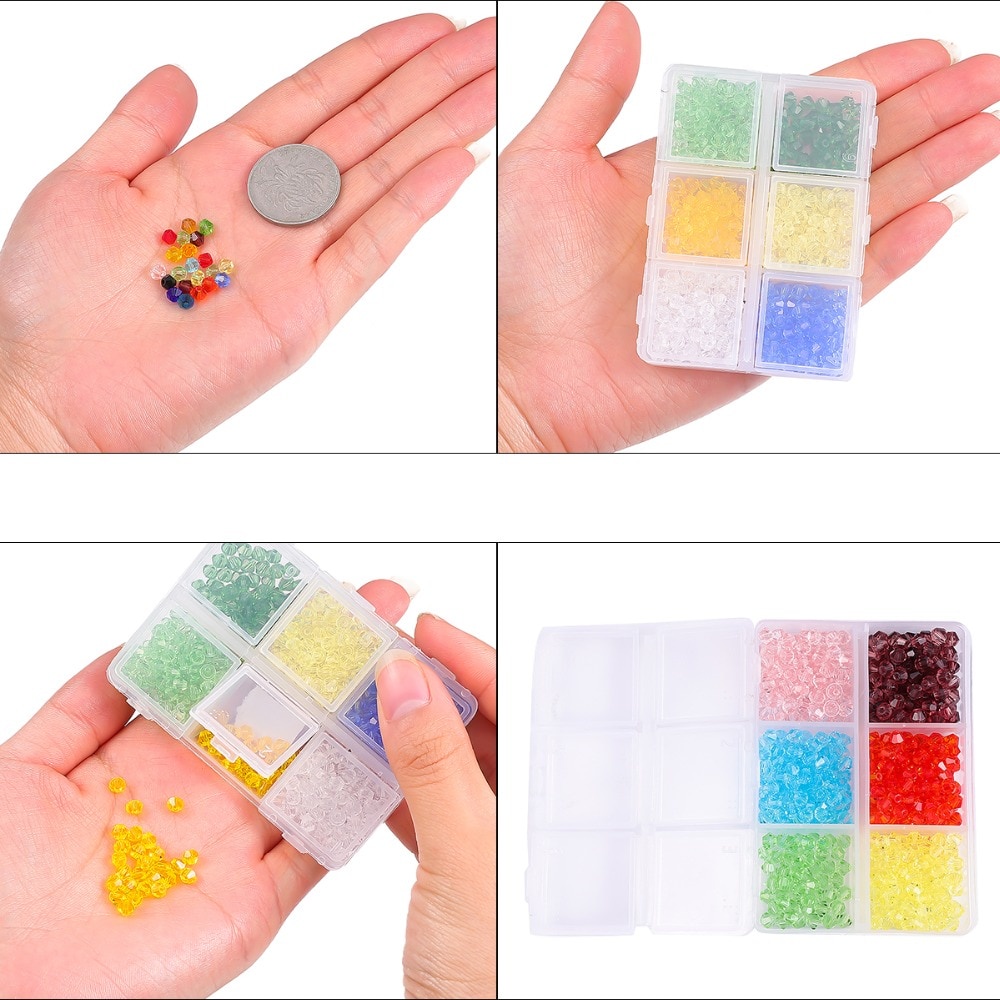 Set 600 hạt pha lê Beadia bằng nhựa trong suốt dùng làm trang sức diy