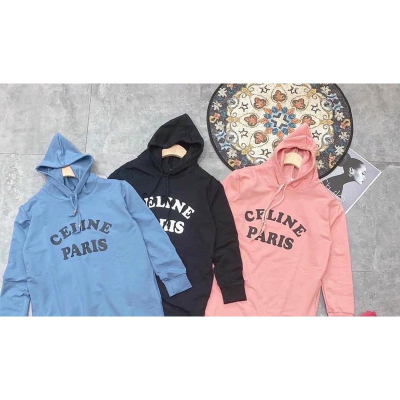 Váy hoodie dáng xuông tay dài in chữ "PARIS" | BigBuy360 - bigbuy360.vn