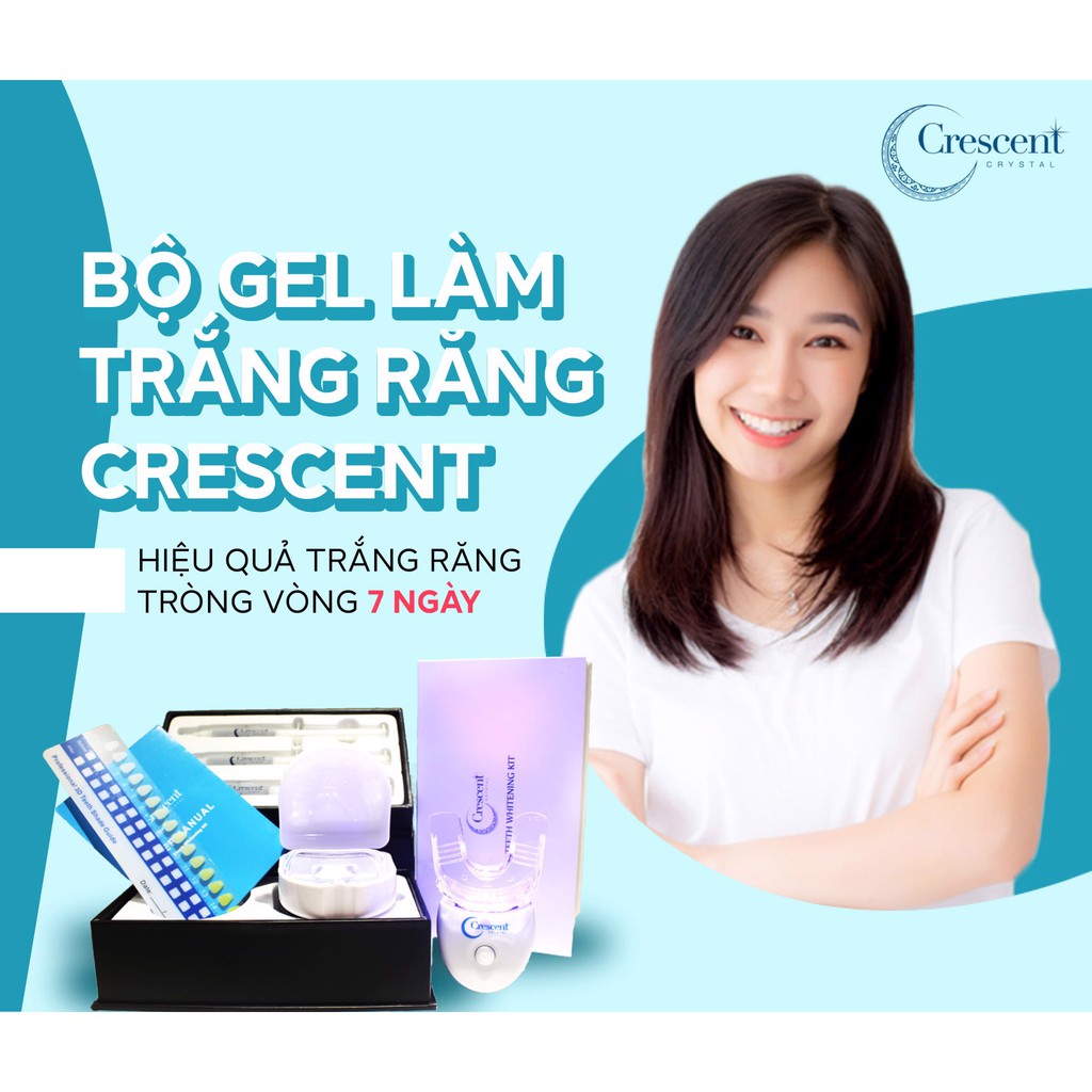 CRESCENT BỘ GEL LÀM TRẮNG RĂNG TẠI NHÀ (BỘ ĐEN/ BỘ TRẮNG)