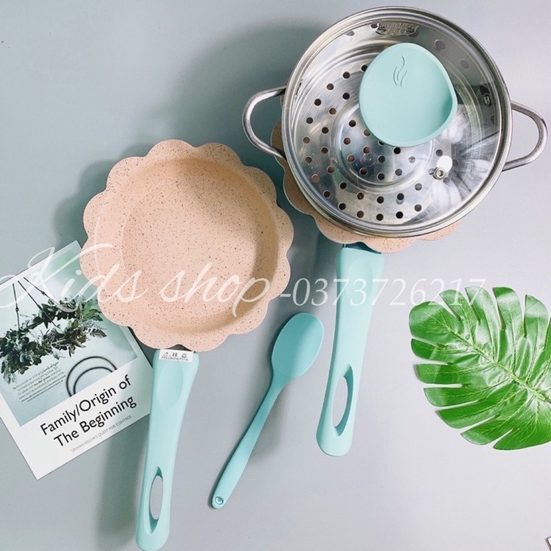 Nồi chảo đá ăn dặm ,nấu cháo, nấu ăn dặm có hấp và vá