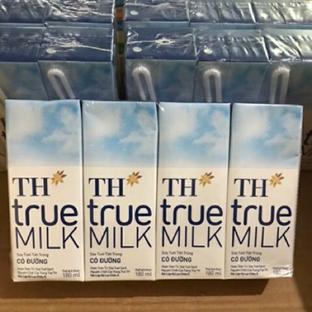 Lốc 4 hộp sữa tươi TH true milk 180ml có đường /ít đường | BigBuy360 - bigbuy360.vn