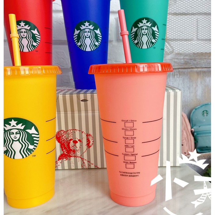 Ly Nhựa Đổi Màu Starbucks Có Thể Tái Sử Dụng Thiết Kế Độc Đáo 710ml / 24oz Cốc uống lạnh
