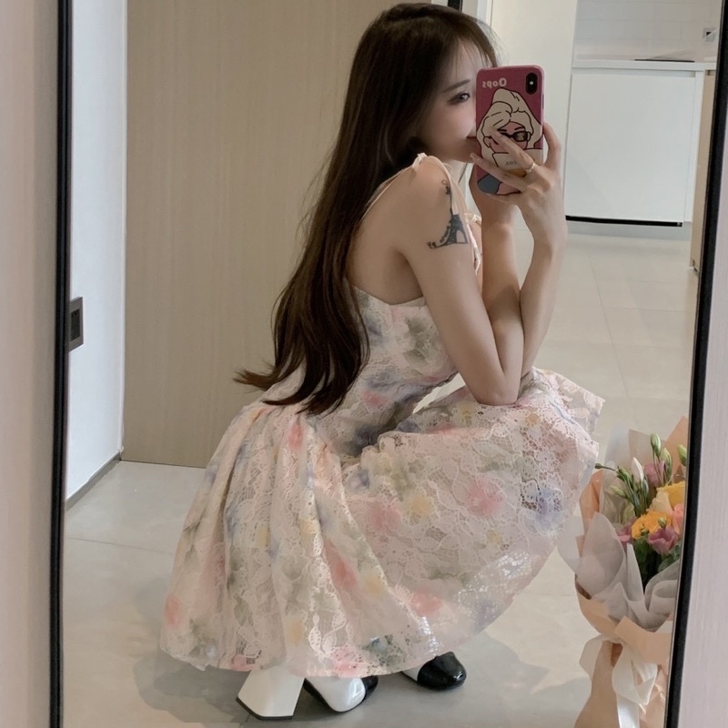 Đầm tiểu thư hai dây dáng xoè