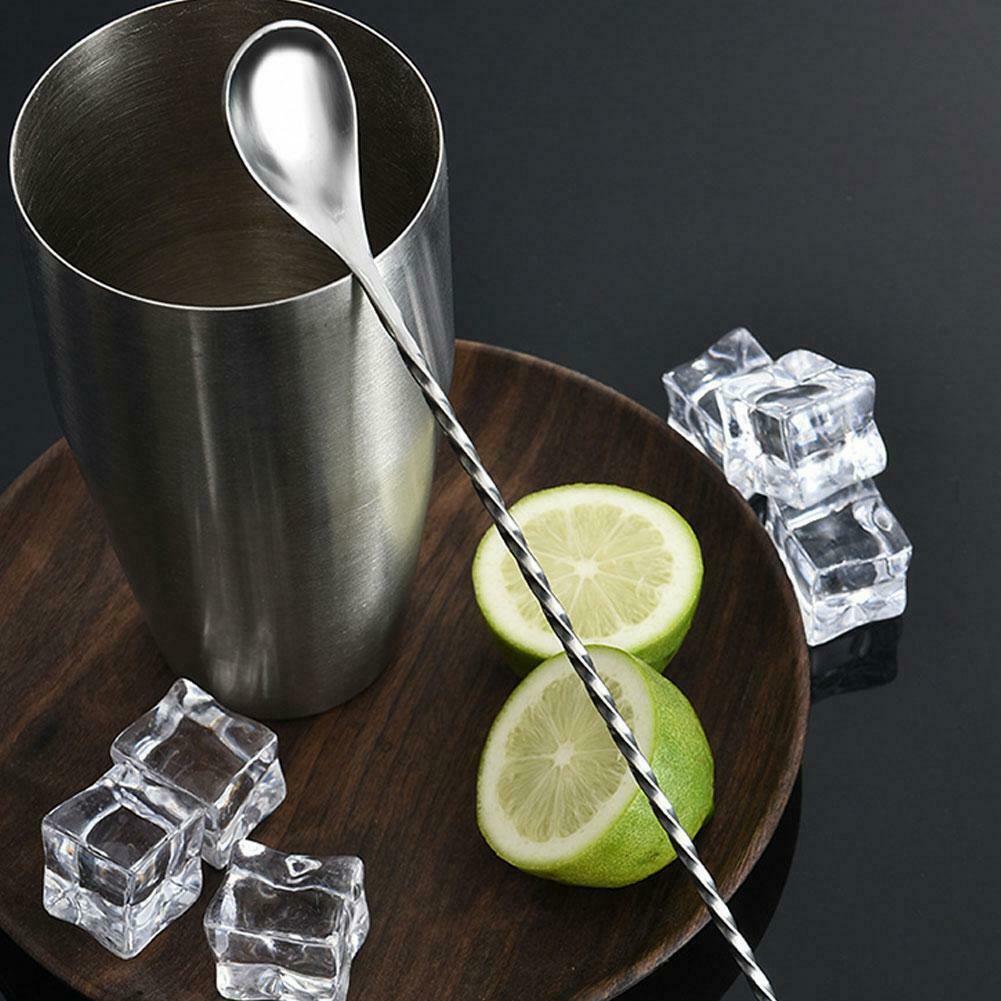 1Pc Cocktail Drink Mixer Steel Twisted Bartenders Bar Stirrer Us Spoon T5H3