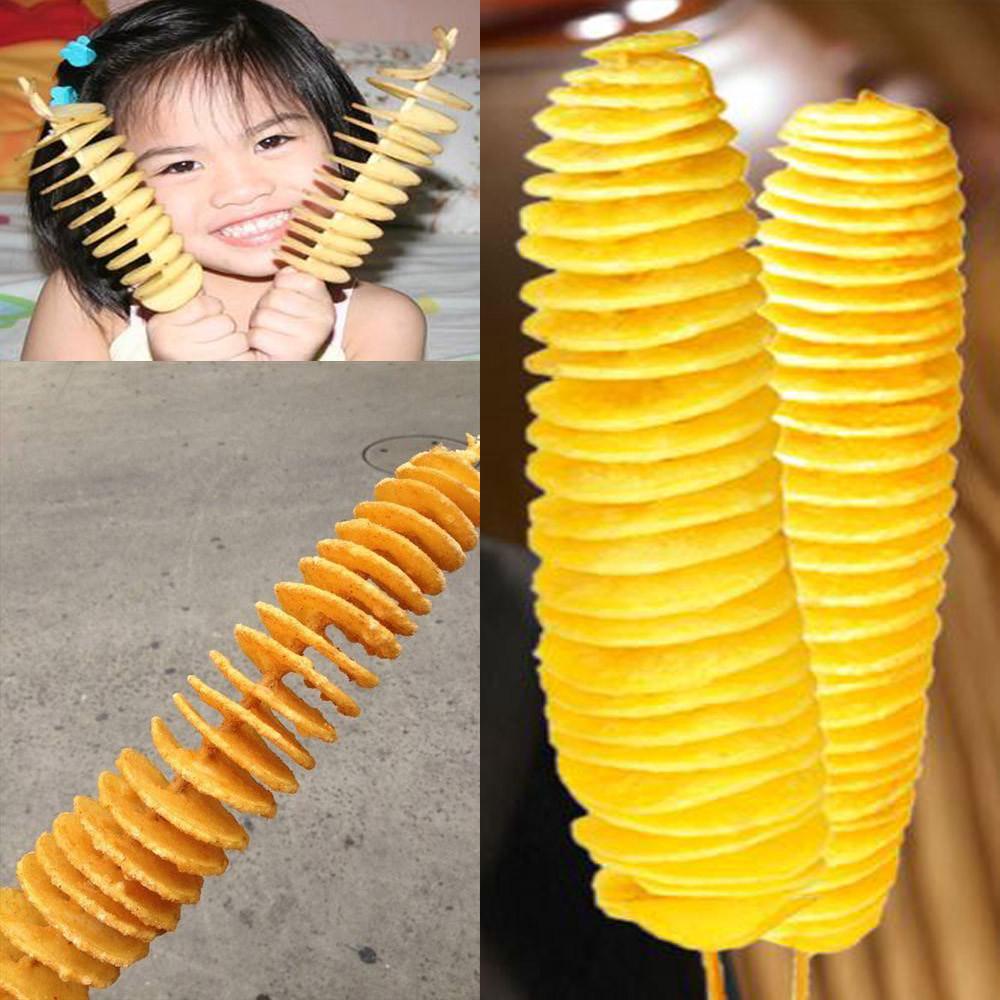 Khoai tây chiên cắt xoắn ốc Tornado Potato (bao gồm 4 mũi nhọn bằng thép không gỉ)