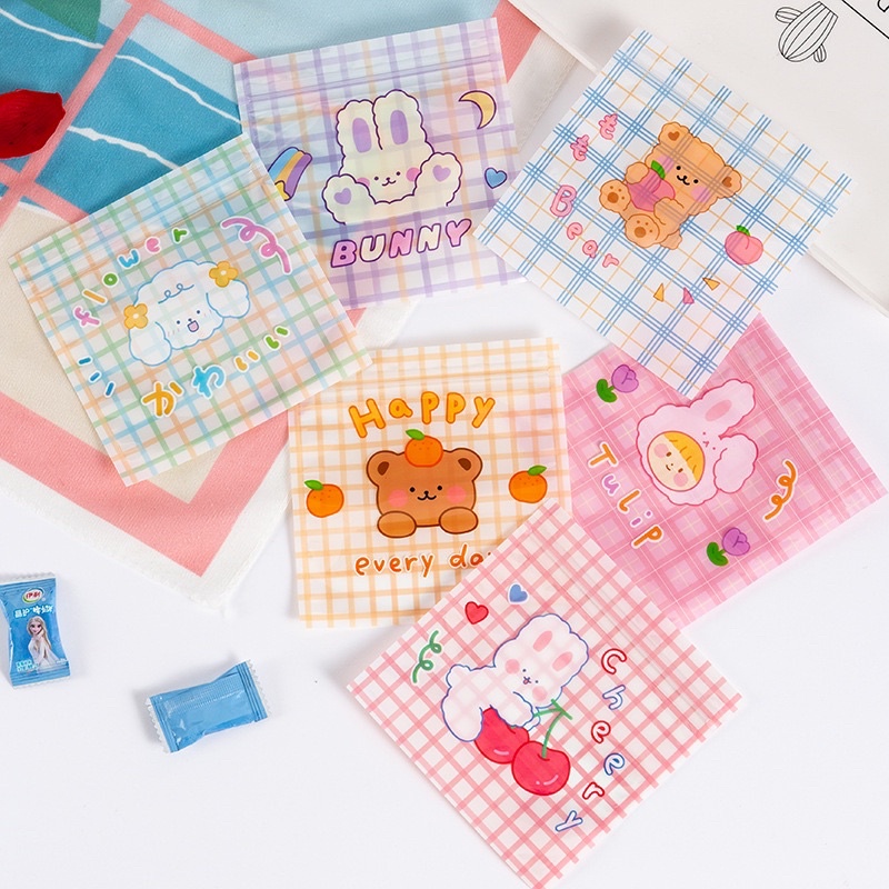 Túi Zip Mini Hình Gấu Thỏ Đựng Kẹo, Đựng Quà Dễ Thương, Túi zip Đựng Thực Phẩm Bánh Kẹo Phụ Kiện Hình Dễ Thương