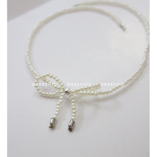 Choker nơ hạt nhựa siêu xinh