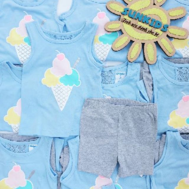 Bộ bé gái Kidgets hình cây kem viền ren dọc theo lưng