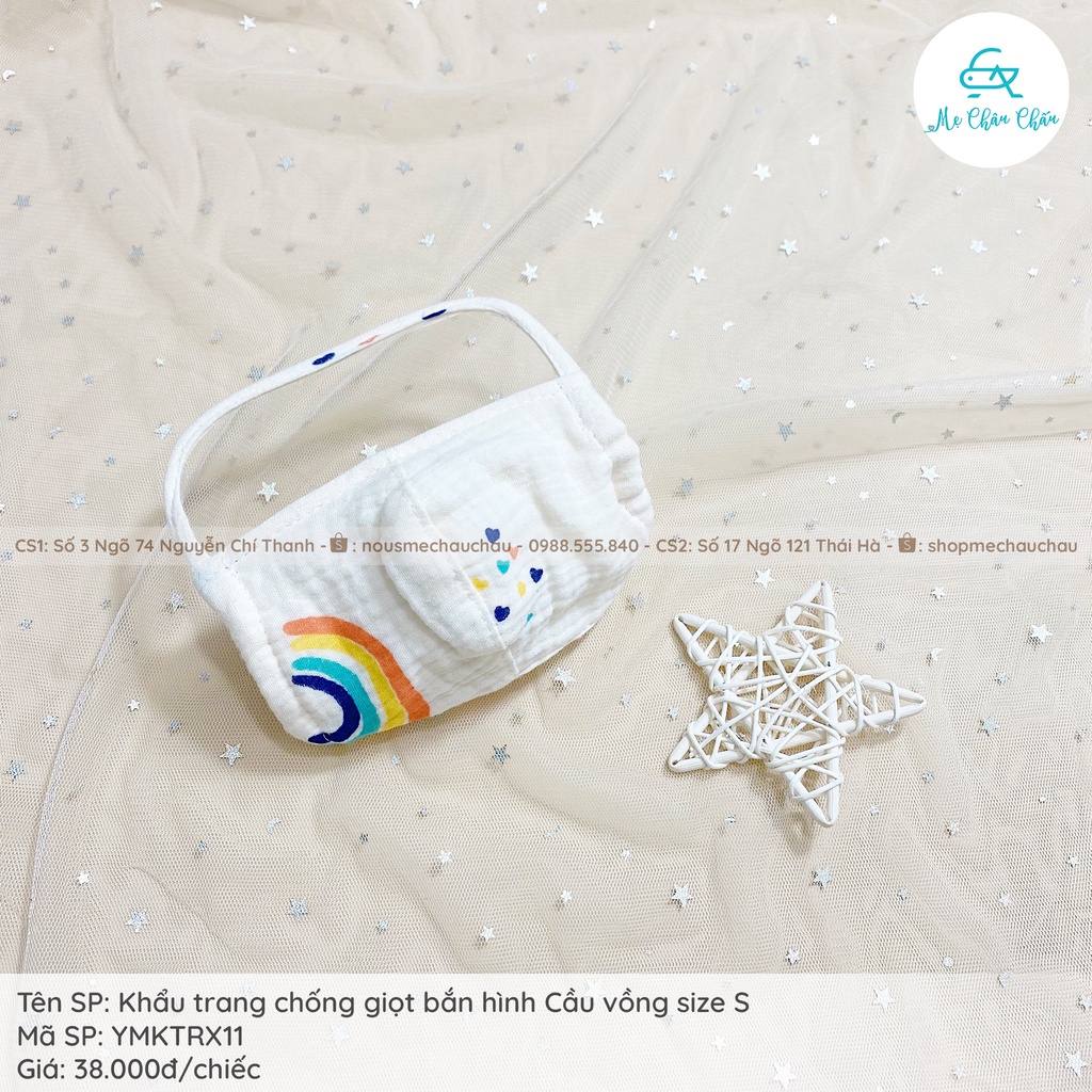 Khẩu Trang Kính Chống Giọt Bắn  Vải Xô Muslin Cho Trẻ Em