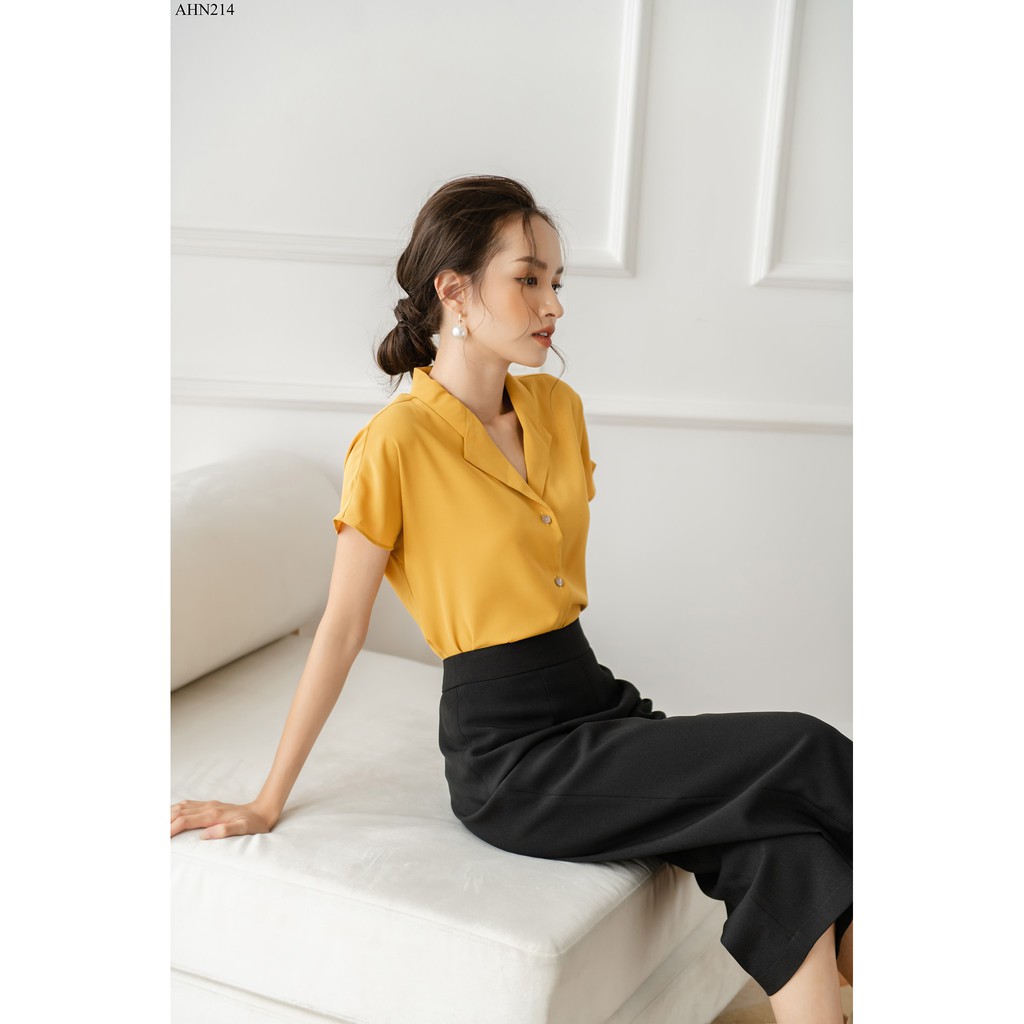 Áo sơ mi cổ ve tay liền TIIN STORE AHN214