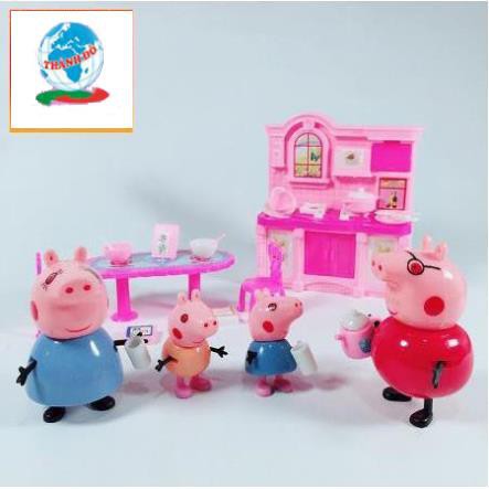 Đồ chơi nhà bếp gia đình nhỏ của peppa pig , đầy đủ phụ kiện nhà bếp