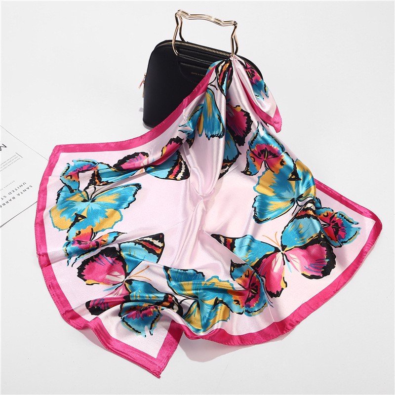 Khăn Lụa Vuông Công Sở 60 60x60cm Màu Hồng Khăn quàng thời trang nữ văn phòng turban bandana cao cấp sang trọng