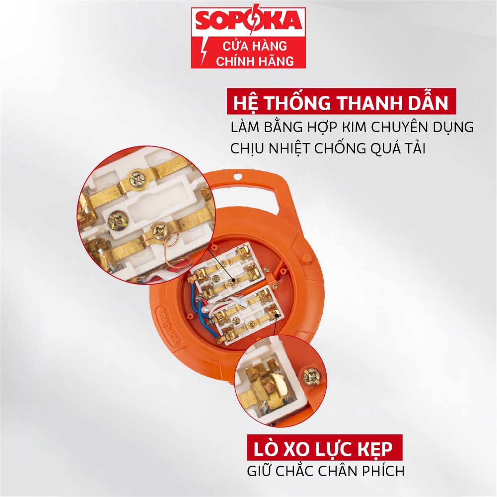 Ổ cắm điện ổ điện cuốn dây Q45 Q75 Sopoka dây 4,5m7,5m an toàn tiện lợi