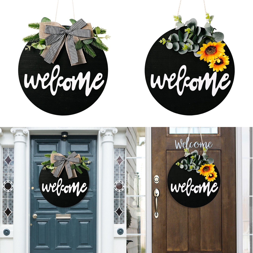 Biển Hiệu Welcome Bằng Gỗ Treo Cửa Trước Trang Trí Nhà Cửa