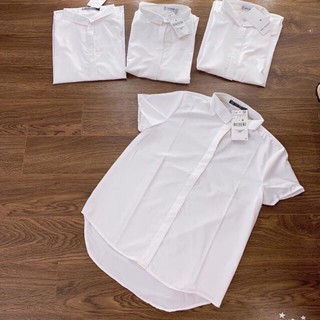 Sơmi trắng cộc tay đuôi tôm