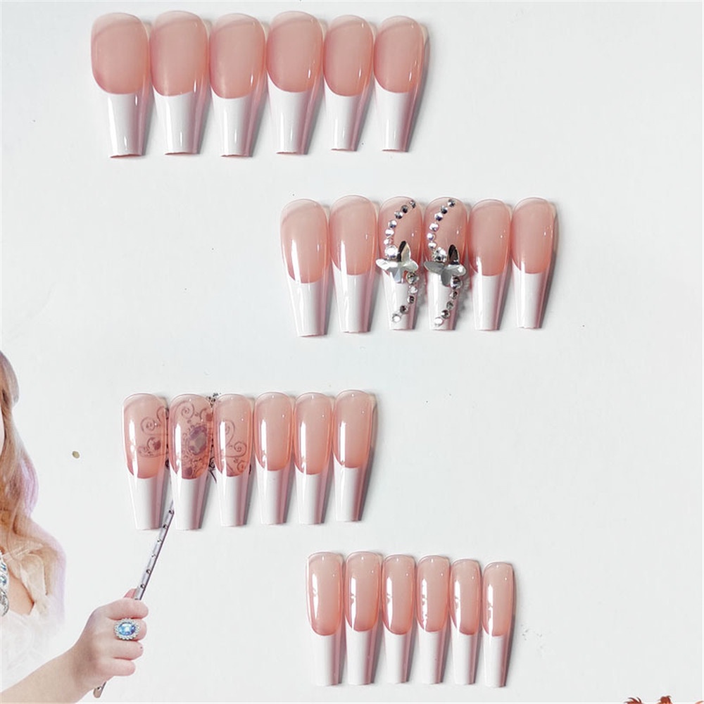 [Hàng mới về] Bộ 24 miếng dán trang trí móng tay hình bướm 3D chống thấm nước DIY