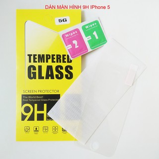 DÁN MÀN HÌNH CƯỜNG LỰC 9H IPHONE 5 (CÓ KÈM MIẾNG LAU)