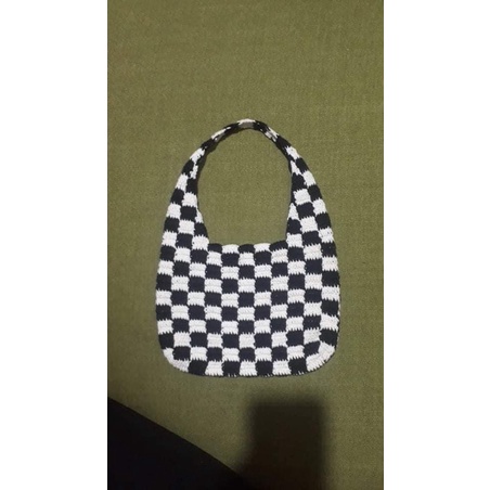 Túi kẻ Caro Handmade bằng len