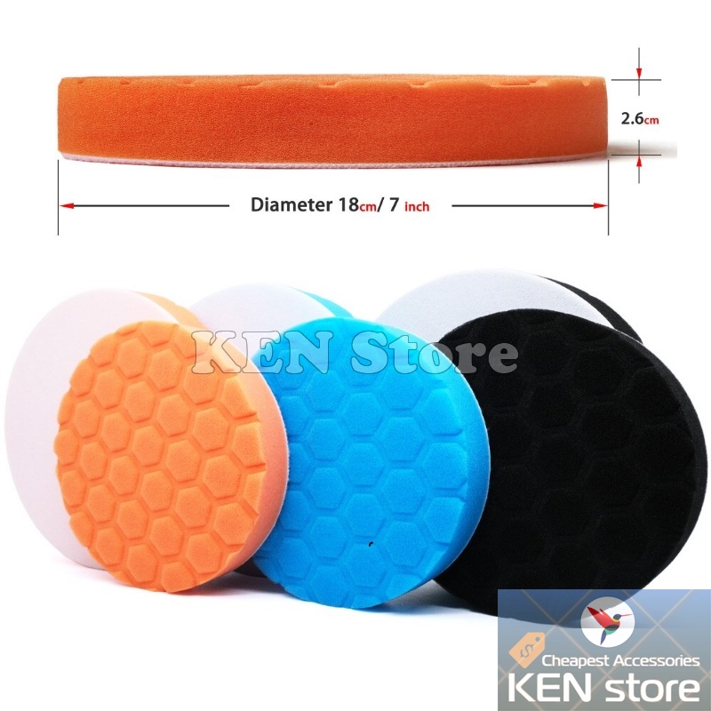 Bộ 3 phớt mút đánh bóng đường kính 3&quot; - 7&quot;