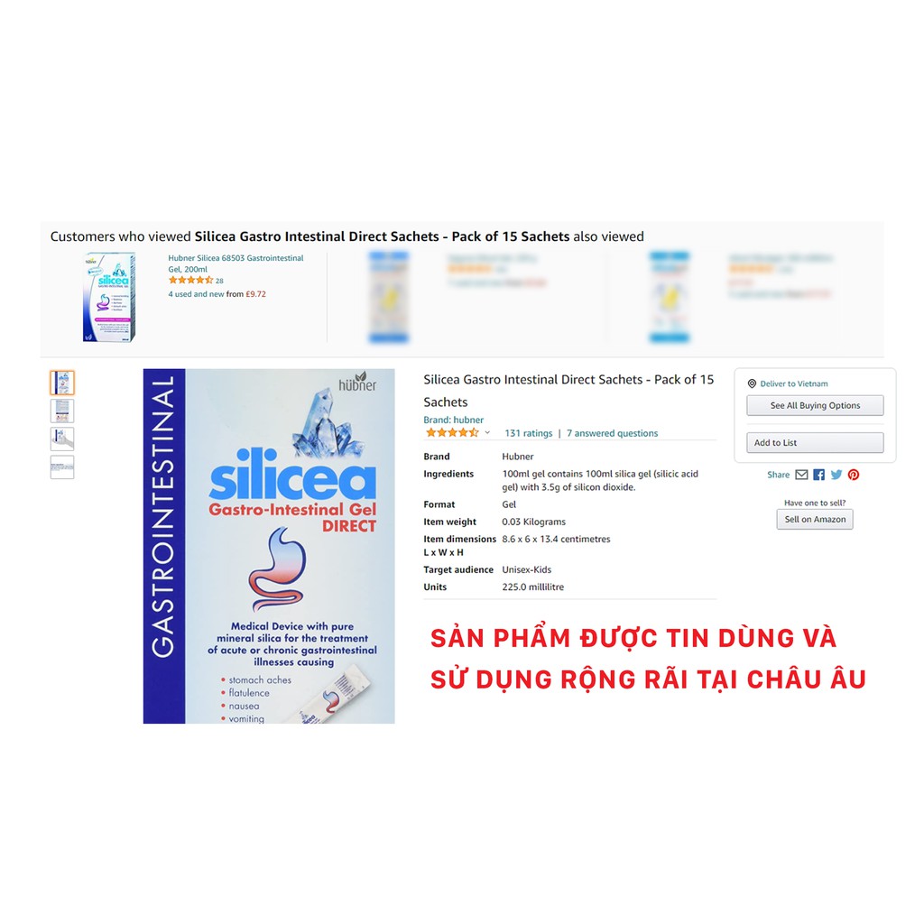 SILICEA - Gel rối loạn tiêu hóa, trào ngược, tiêu chảy, ngộ độc thực phẩm