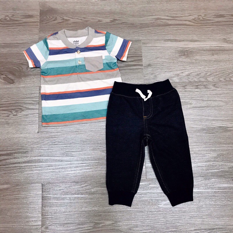Set áo quần xuất dư xịn bé trai 0-12m carter xuân hè 2021