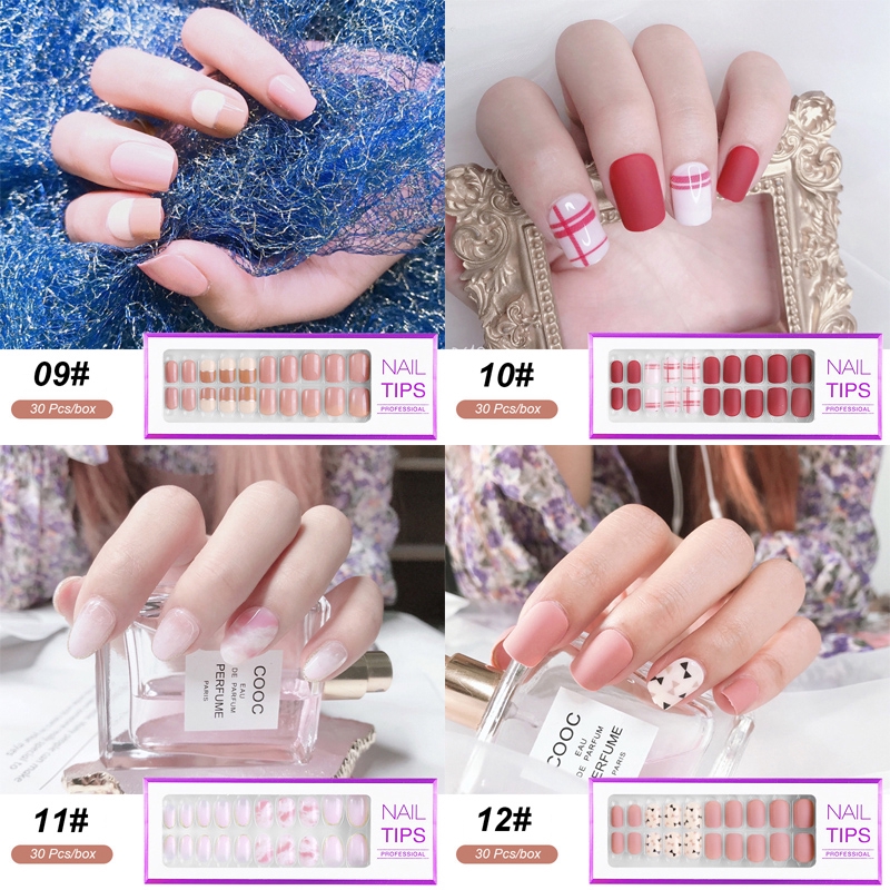 [Hàng mới về] Hộp 30 móng tay giả thiết kế thời trang làm đẹp dành cho nữ