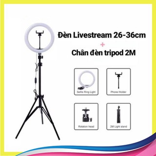 Đèn livestream 26cm, đèn livestream hỗ trợ ánh sáng chụp ảnh, make up trang điểm, 3 chế độ ánh sáng ❤️abali store